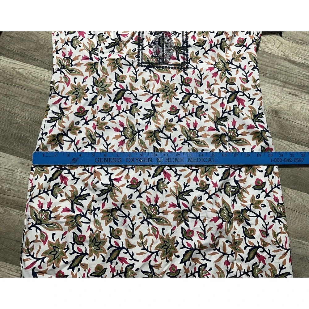 Tory Burch Women's Printed 3/4 Sleeve Tunic Mini Dress‎ Floral Size 12